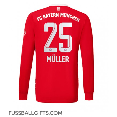 Bayern Munich Thomas Muller #25 Fußballbekleidung Heimtrikot 2022-23 Langarm
